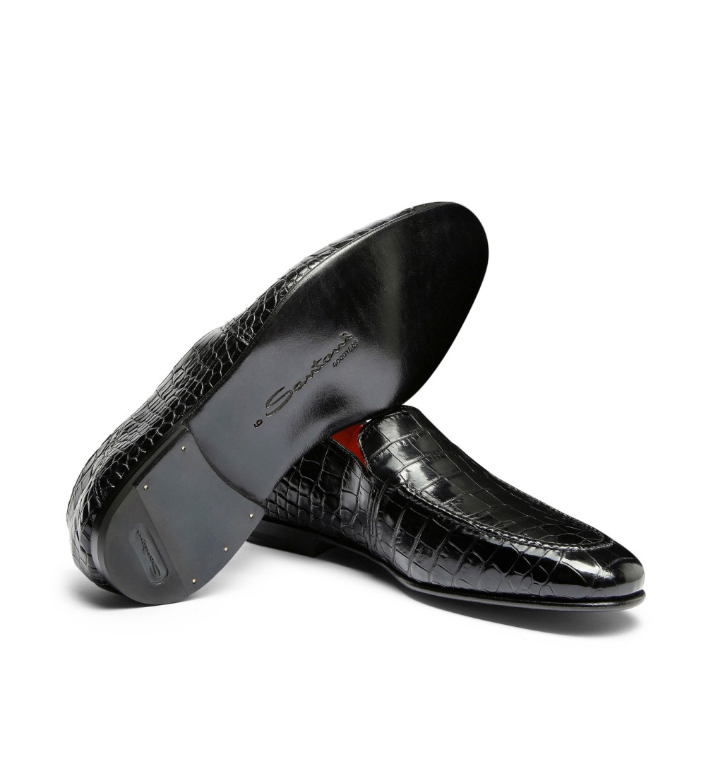 Mocassino da uomo in alligatore grigio - Grigio
