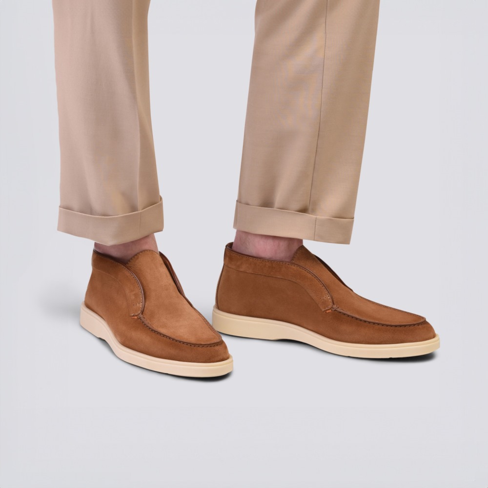 Stivaletto desert da uomo in suede marrone - Marrone chiaro
