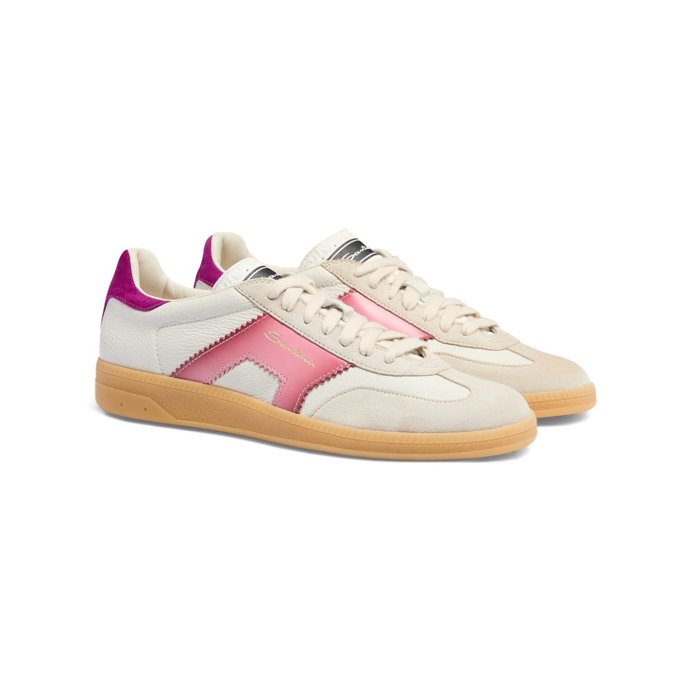 Sneaker DBS Oly da donna in pelle e suede bianca e viola - Viola