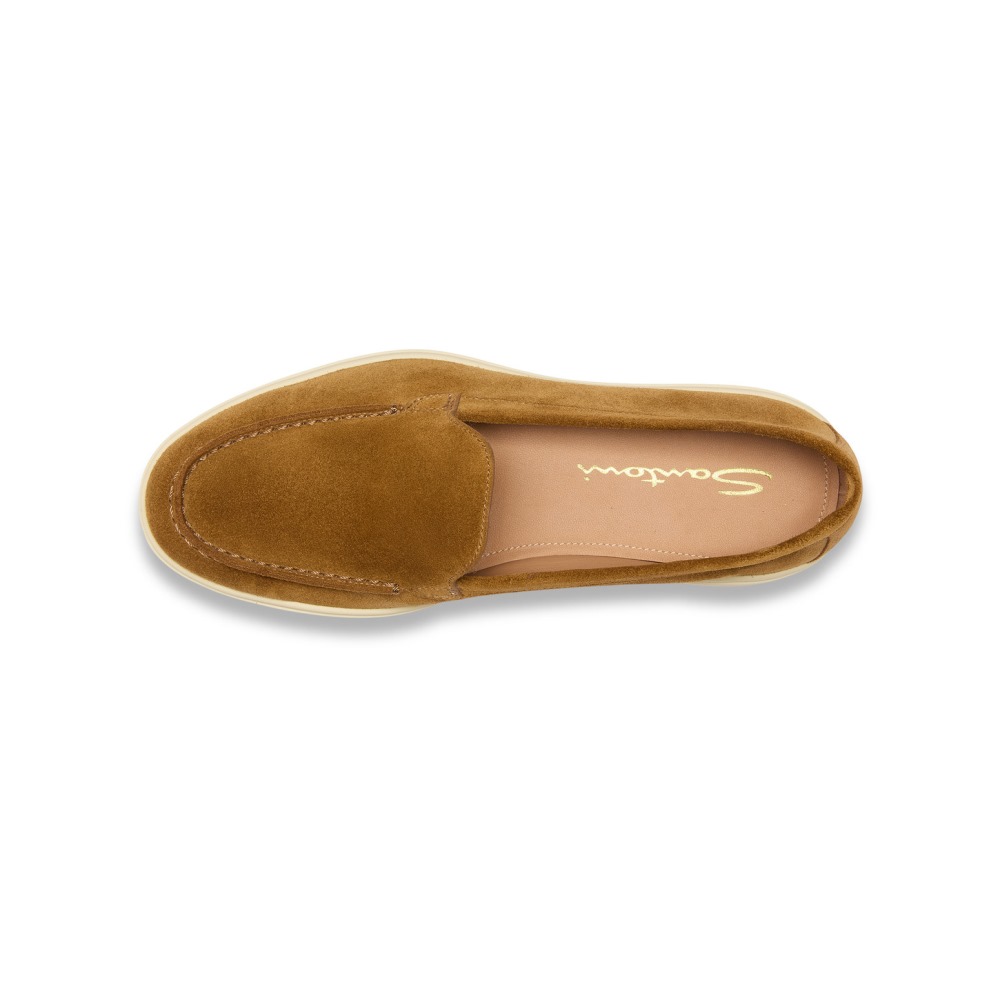 Mocassino da donna in suede marrone chiaro - Marrone chiaro