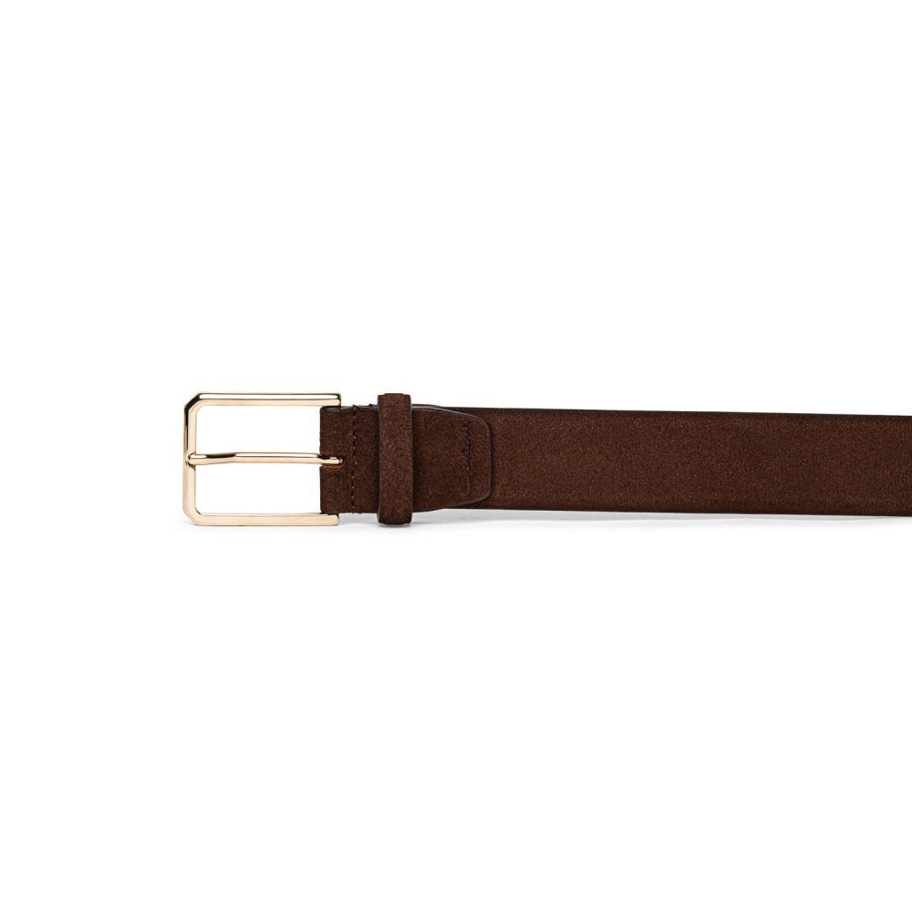 Cintura regolabile in suede marrone - Marrone