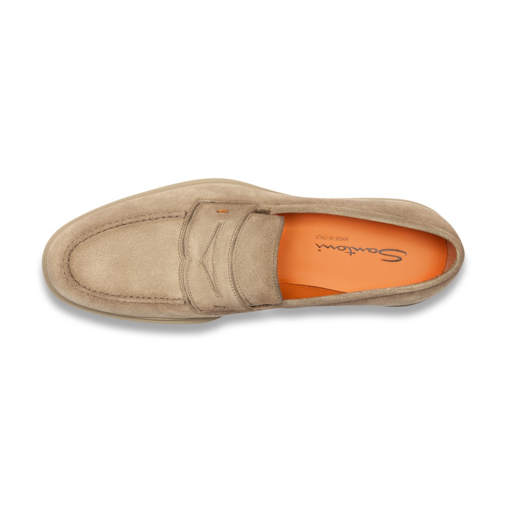 Mocassino Easy da uomo in suede beige - Naturale