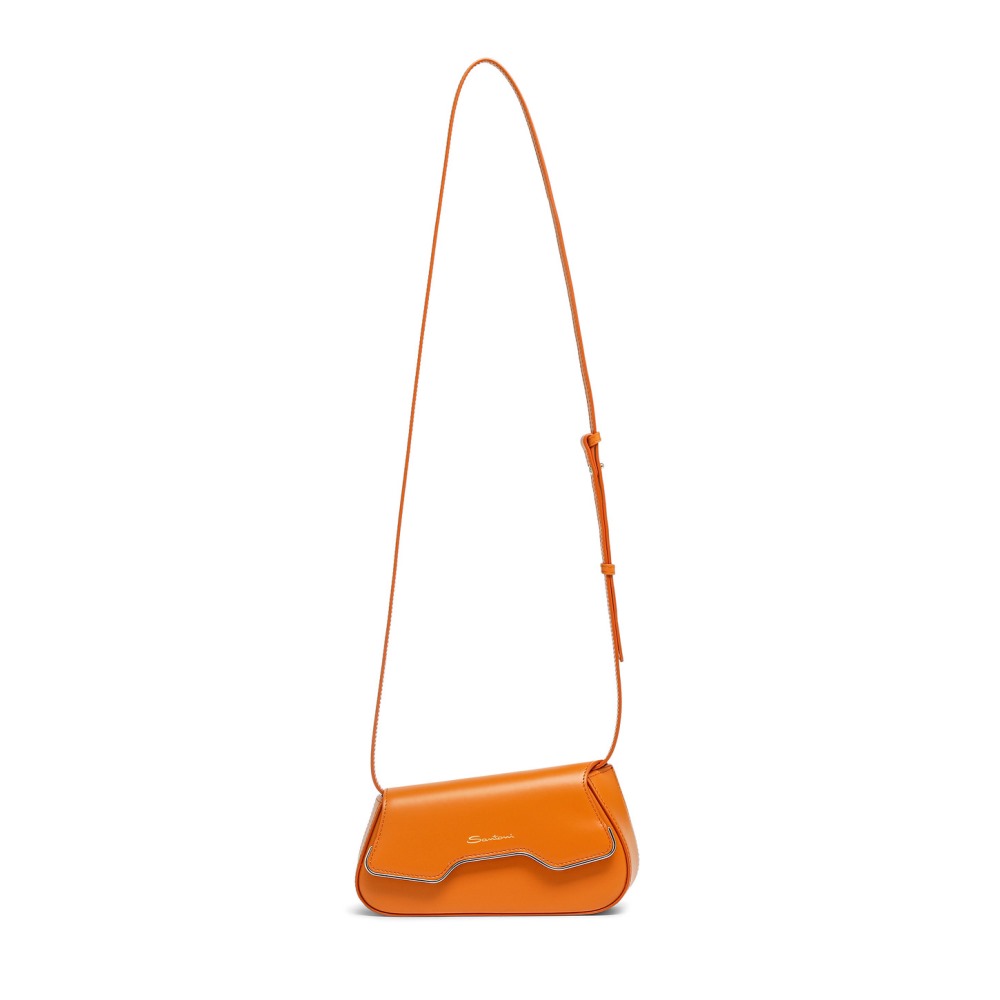 Borsa ThePluto a tracolla in pelle arancione - Arancione