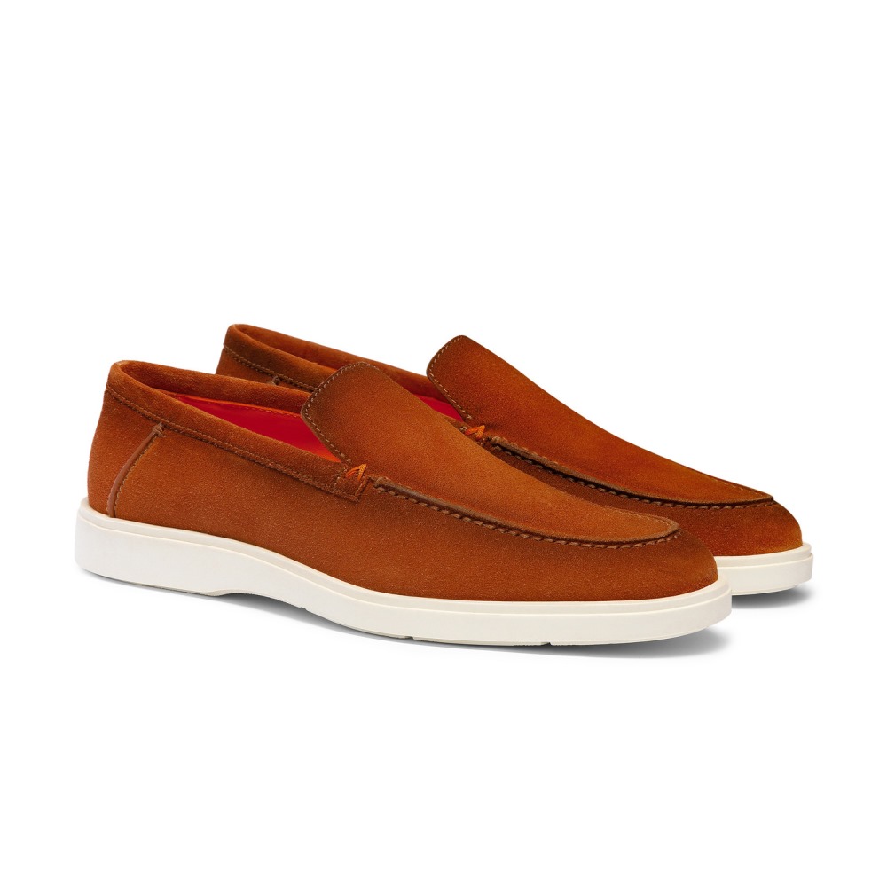 Mocassino da uomo in suede marrone - Marrone