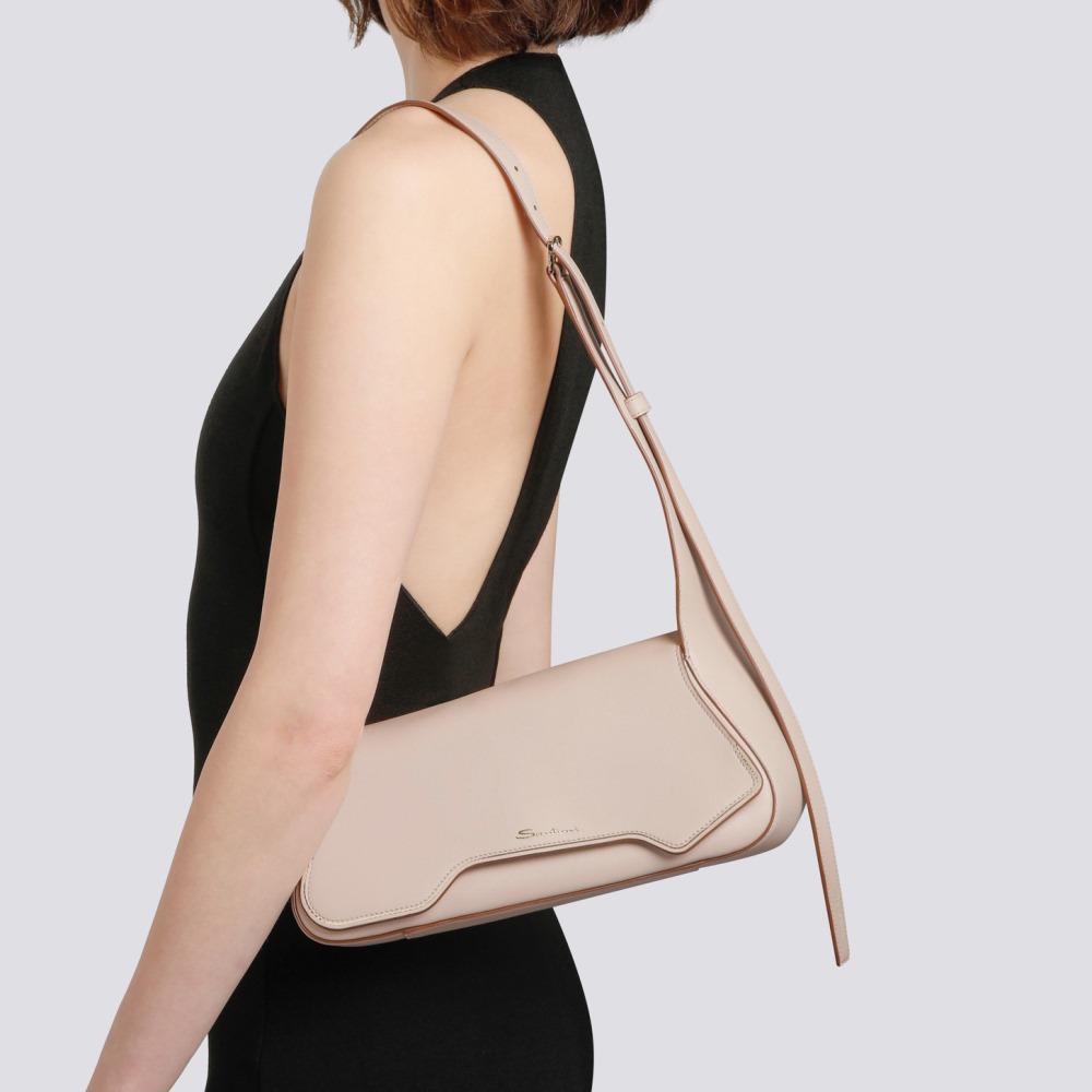 Borsa ThePluto in pelle beige - Naturale