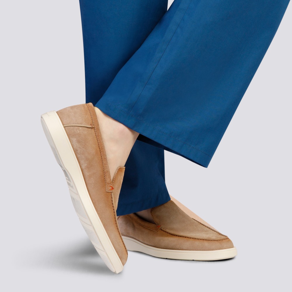 Mocassino da uomo in suede beige - Naturale