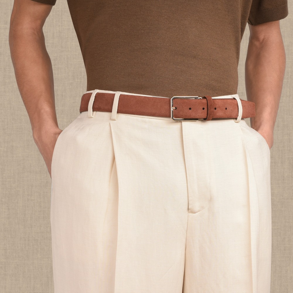 Cintura regolabile in suede marrone - Marrone chiaro