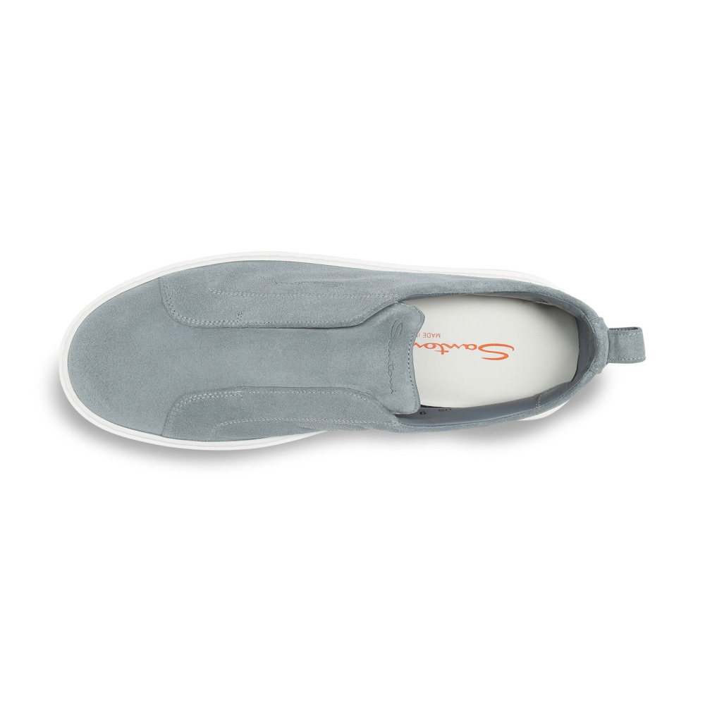 Sneaker slip-on da uomo in suede azzurro - Azzurro