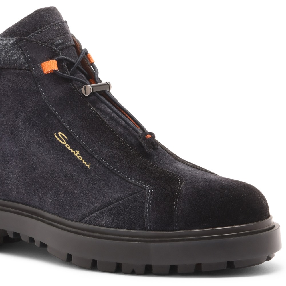 Scarponcino da montagna da uomo in suede blu - Blu