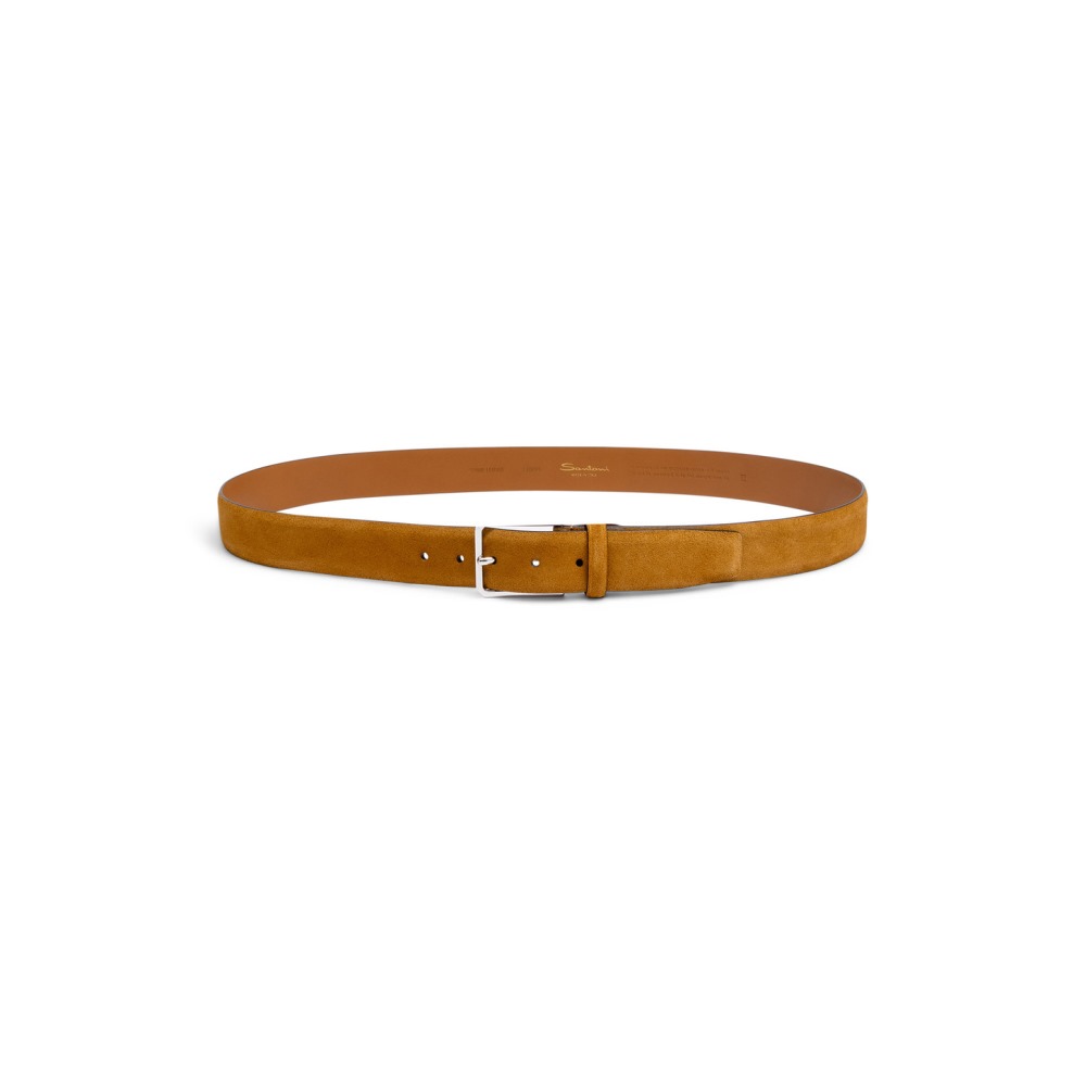 Cintura regolabile da uomo in suede marrone chiaro - Marrone chiaro