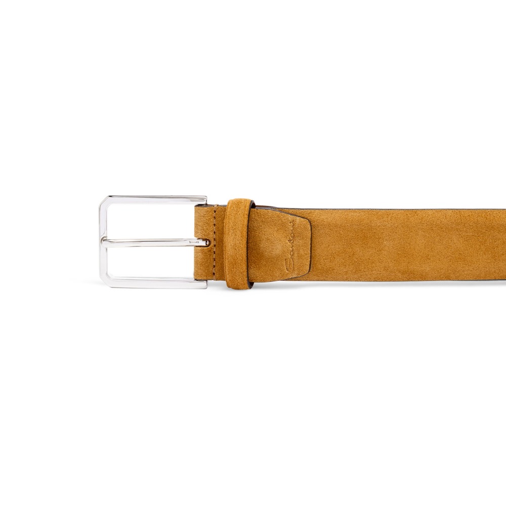 Cintura regolabile da uomo in suede marrone chiaro - Marrone chiaro