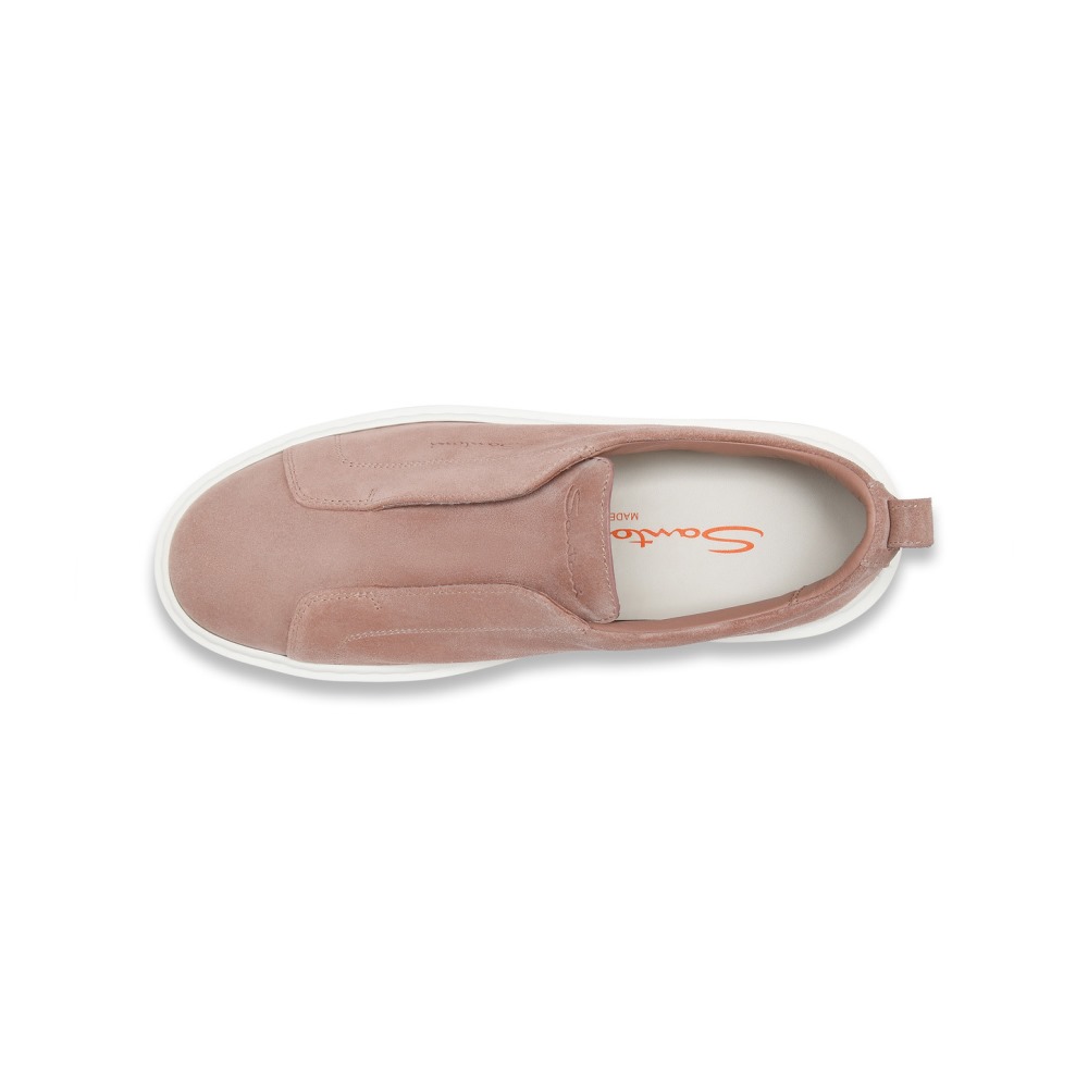 Sneaker slip-on da donna in suede rosa - Rosa