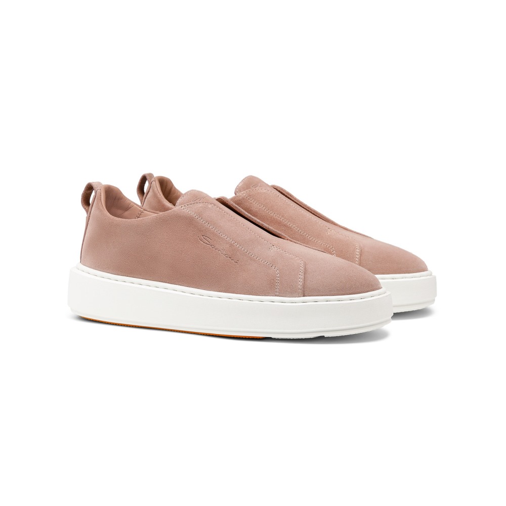Sneaker slip-on da donna in suede rosa - Rosa