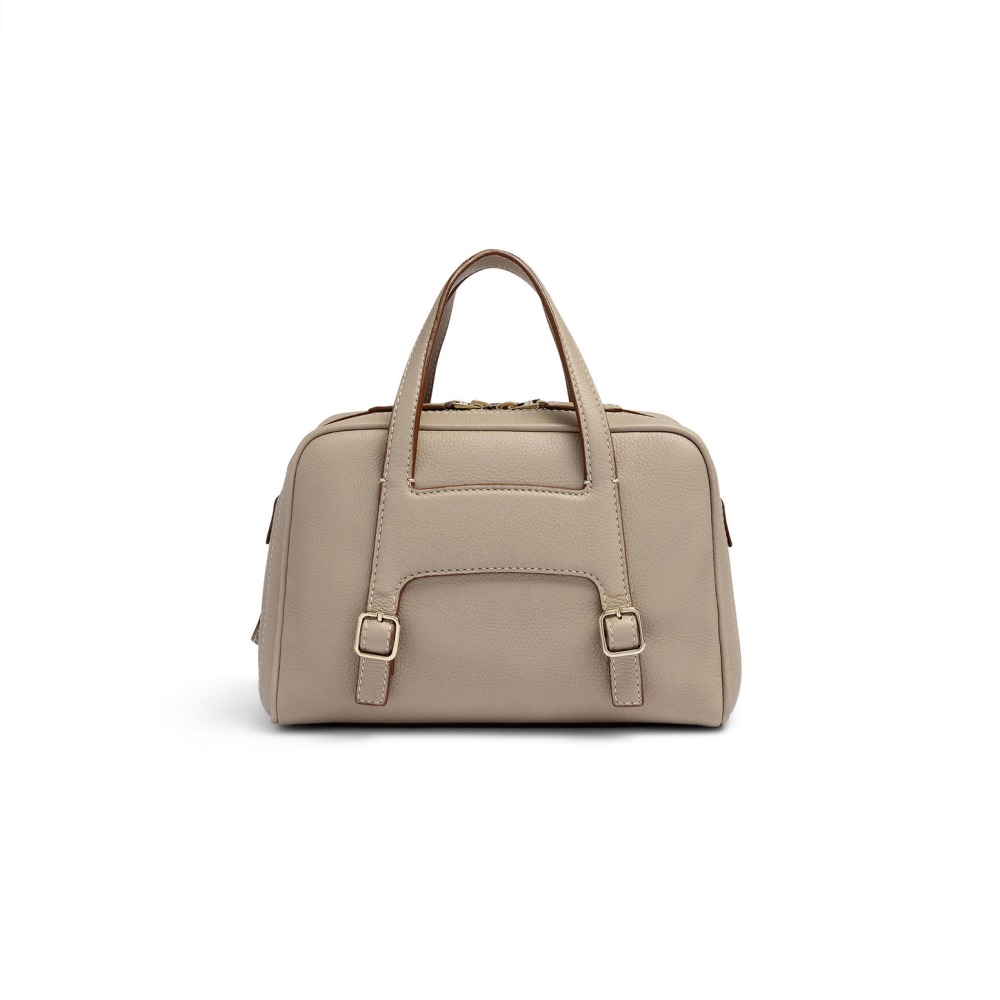 Borsa a mano in pelle beige - Naturale