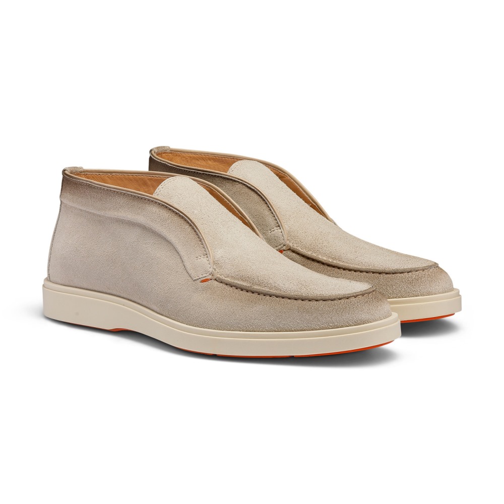 Stivaletto desert da uomo in suede beige - Naturale