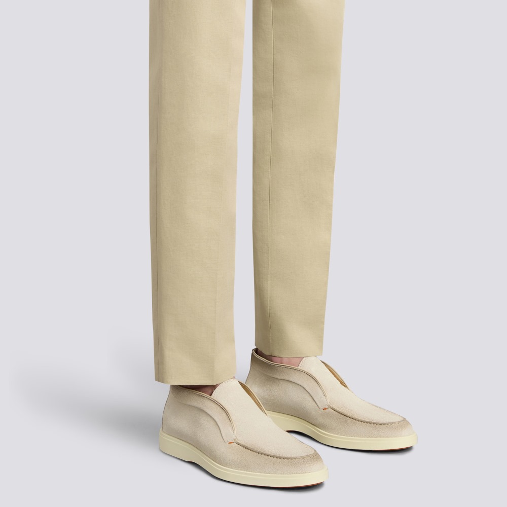 Stivaletto desert da uomo in suede beige - Naturale