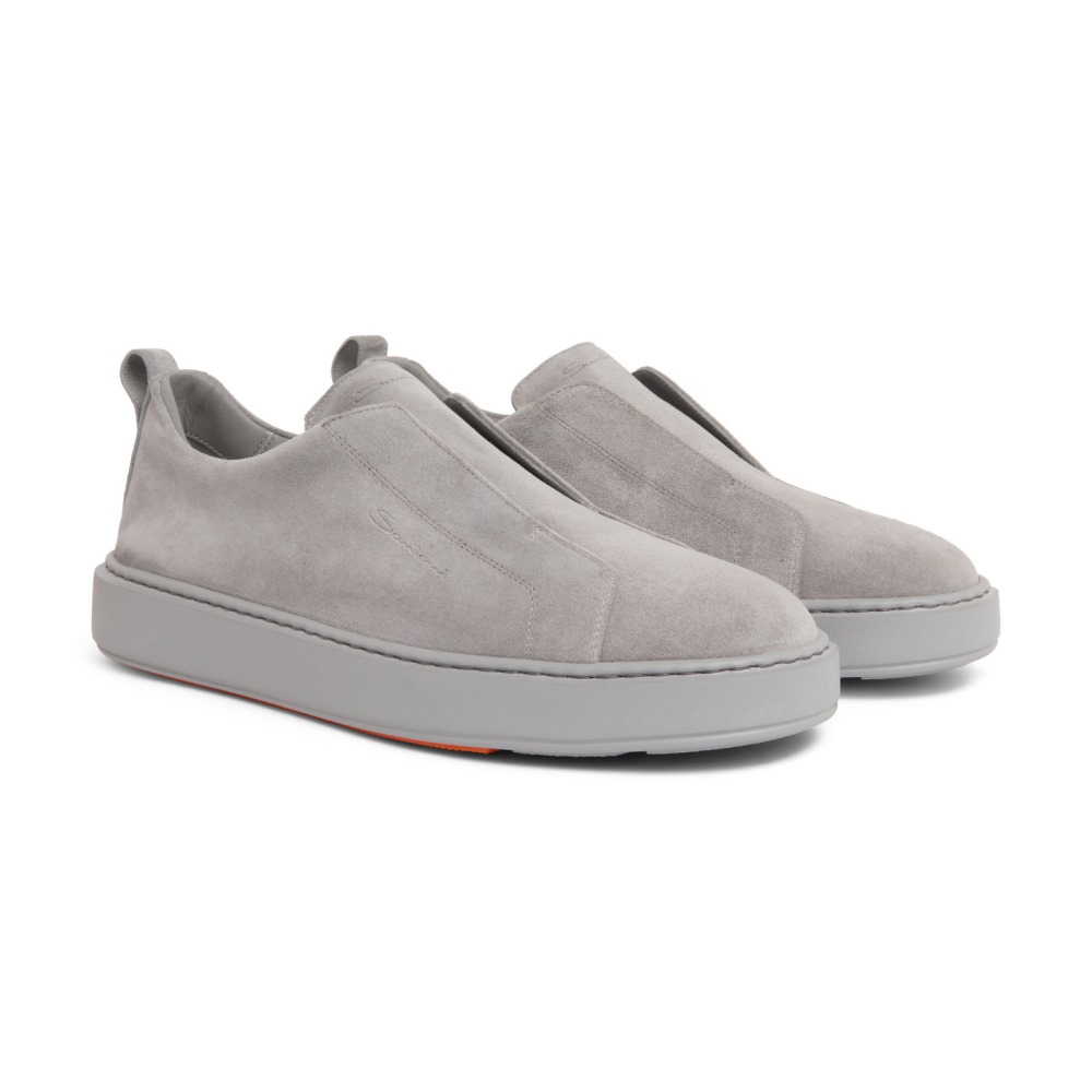 Sneaker slip-on da uomo in suede grigio - Grigio