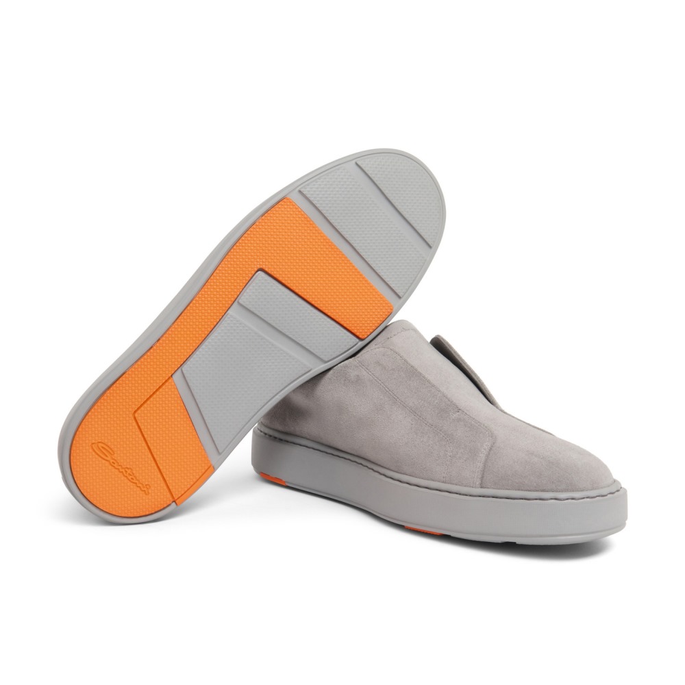 Sneaker slip-on da uomo in suede grigio - Grigio