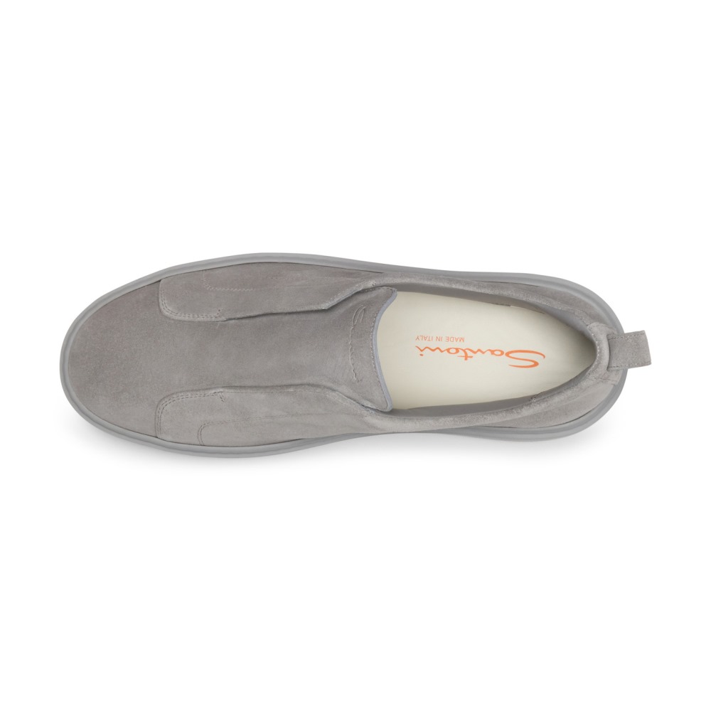 Sneaker slip-on da uomo in suede grigio - Grigio