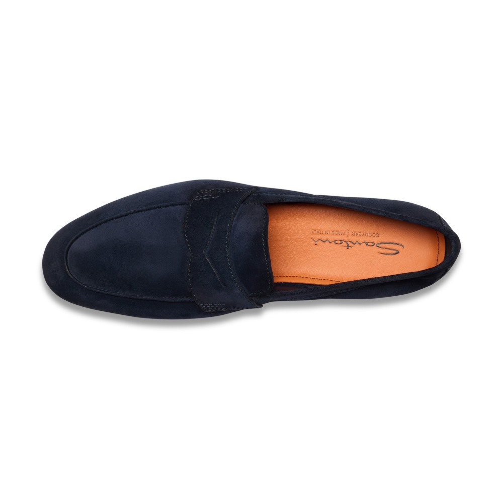 Mocassino Carlo da uomo in suede blu - Blu