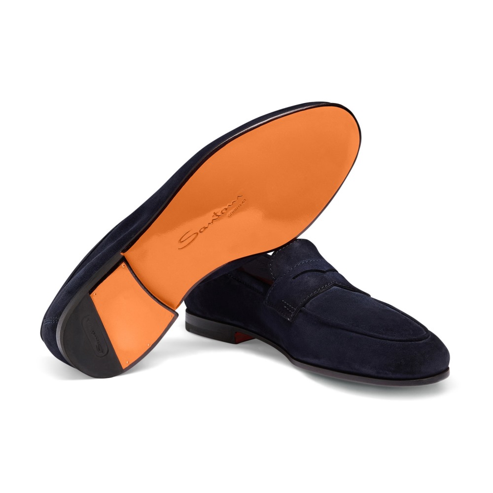 Mocassino Carlo da uomo in suede blu - Blu
