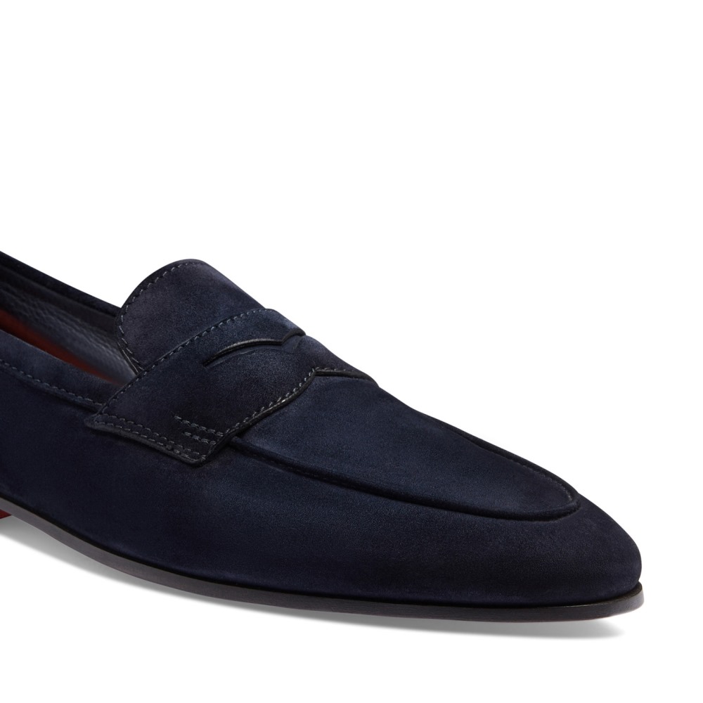 Mocassino Carlo da uomo in suede blu - Blu
