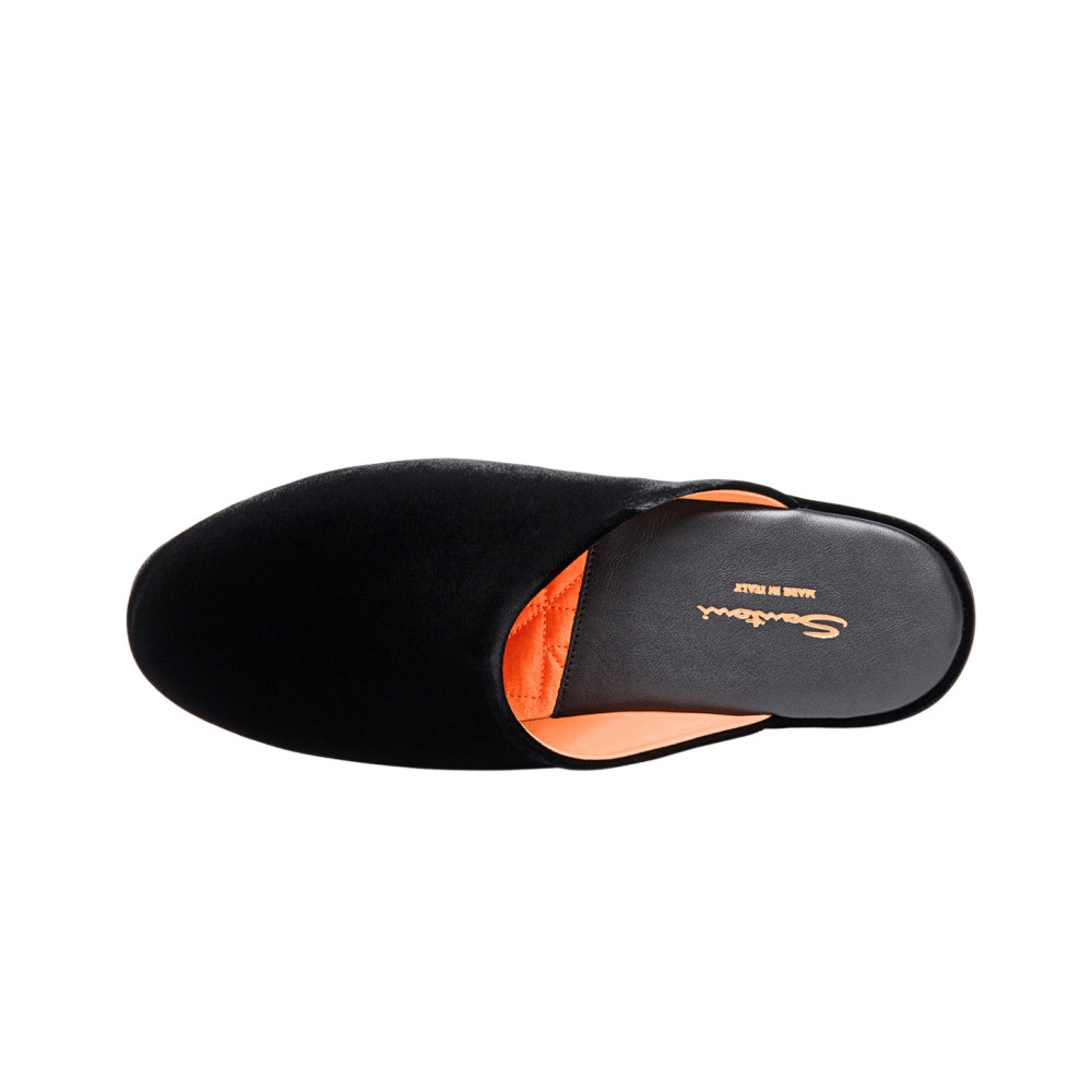 Pantofola da uomo in velluto nero - Nero