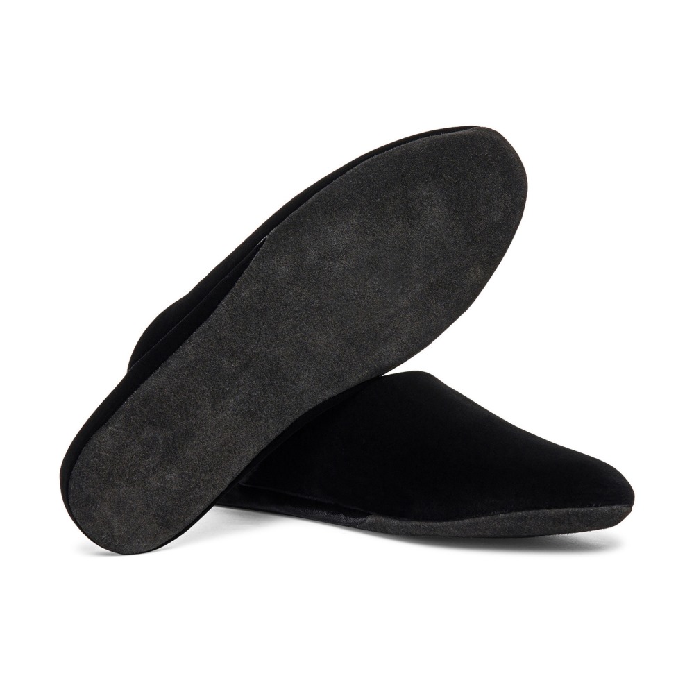 Pantofola da uomo in velluto nero - Nero