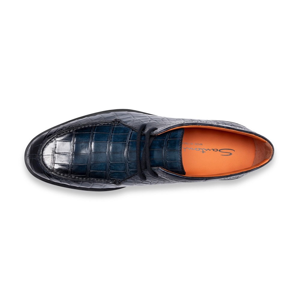 Stivaletto desert da uomo in alligatore blu - Blu