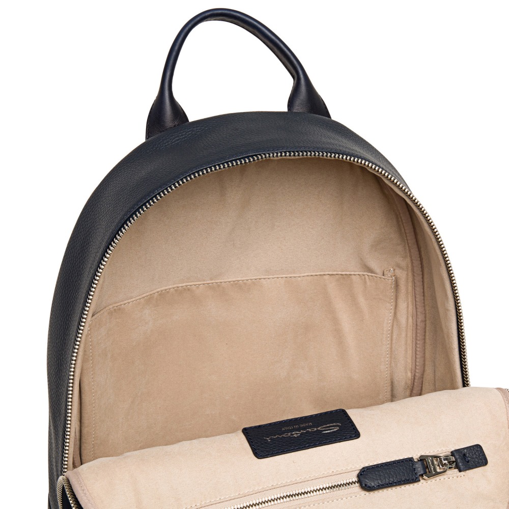 Zaino in pelle bottalata blu - Blu