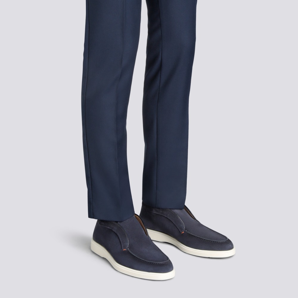 Stivaletto desert da uomo in suede blu - Blu