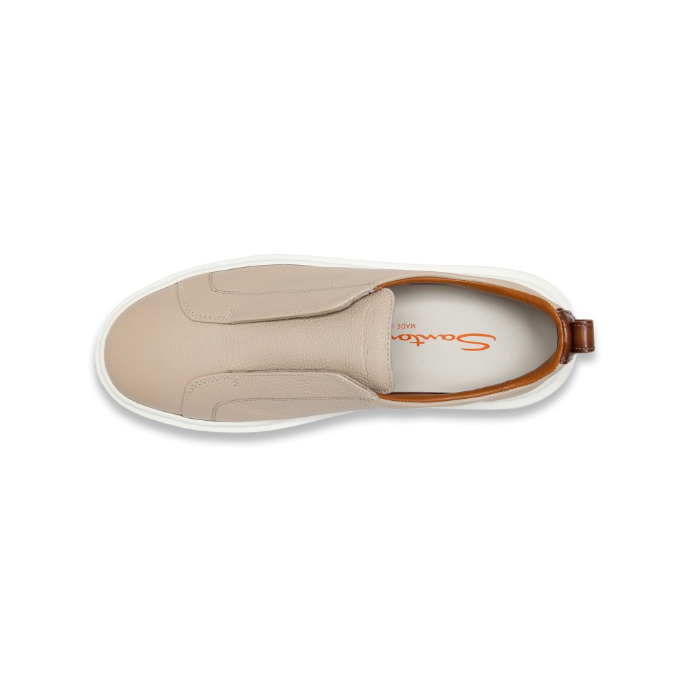Sneaker slip-on da donna in pelle bottalata rosa - Rosa