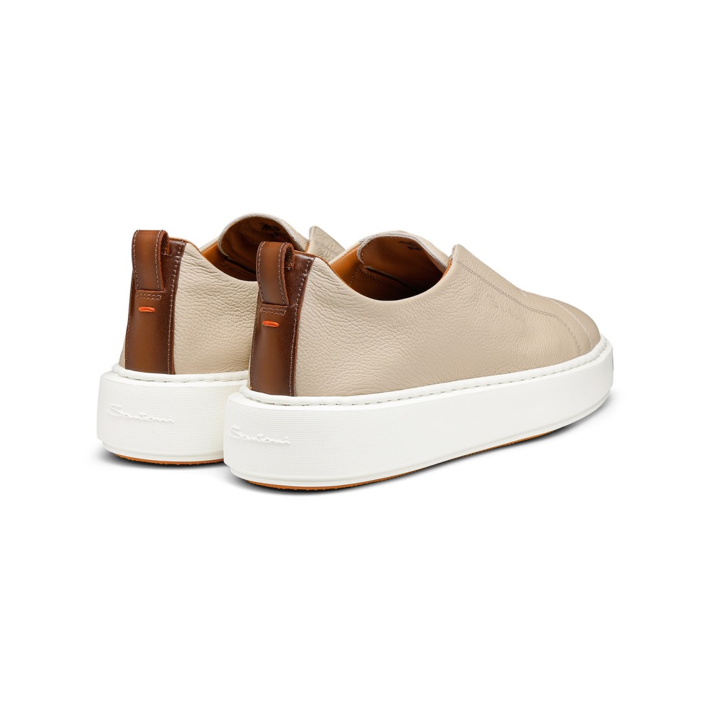 Sneaker slip-on da donna in pelle bottalata rosa - Rosa
