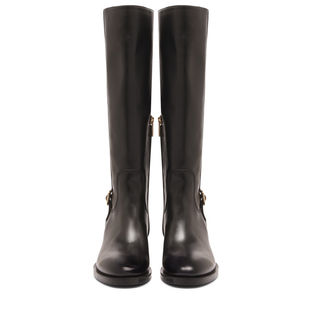 Stivale da donna in pelle nera - Nero