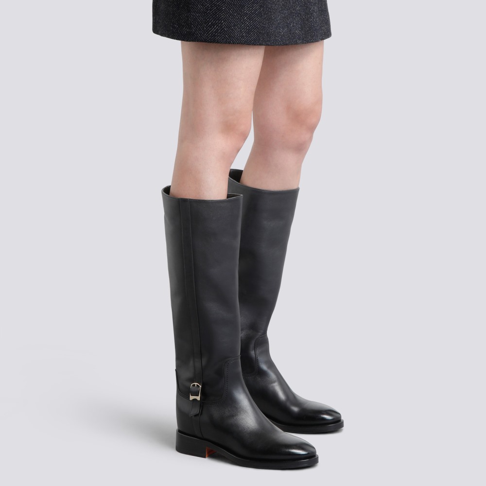 Stivale da donna in pelle nera - Nero