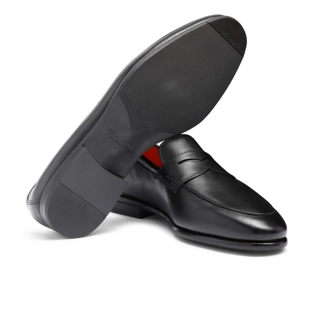 Mocassino Carlo da uomo in pelle nera - Nero