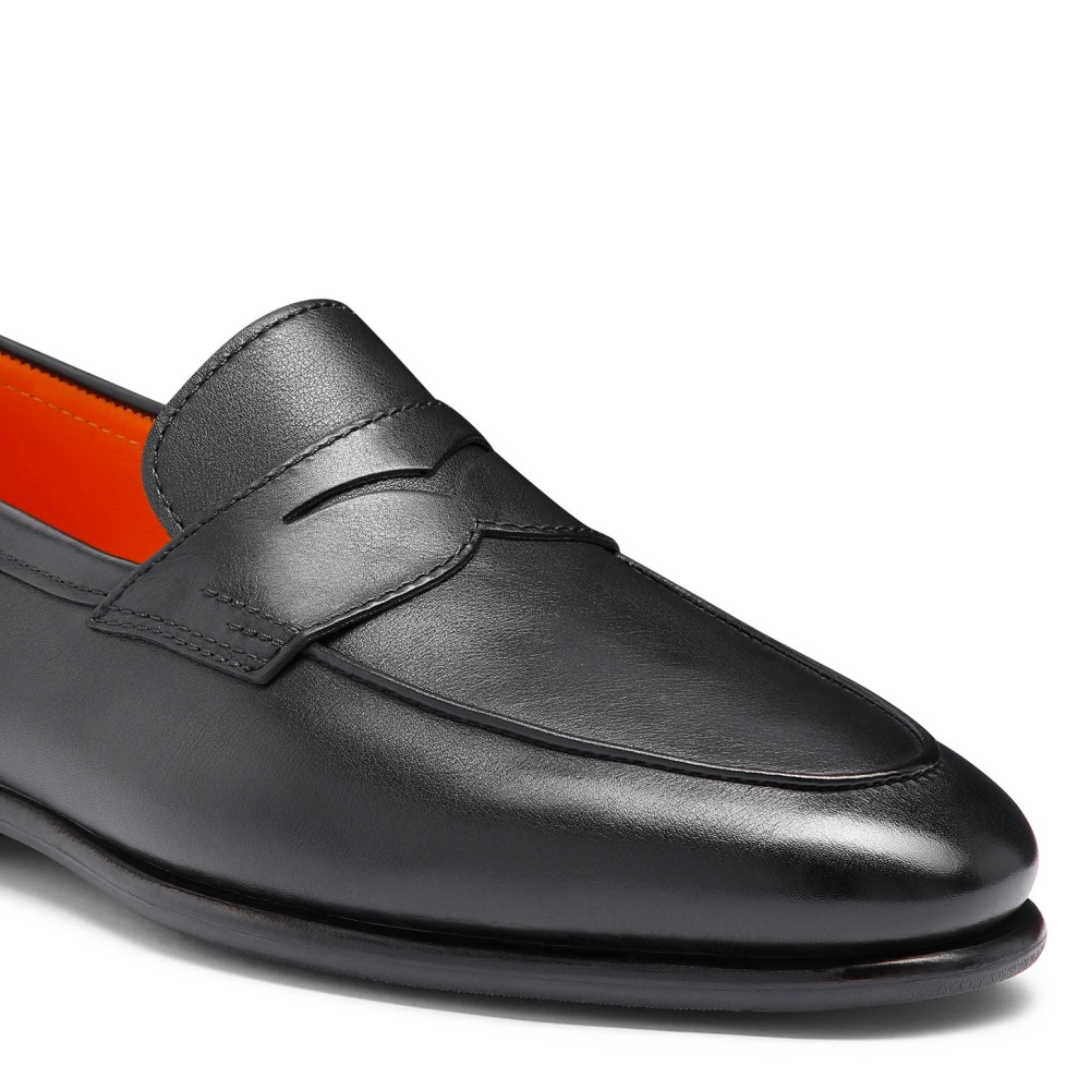 Mocassino Carlo da uomo in pelle nera - Nero