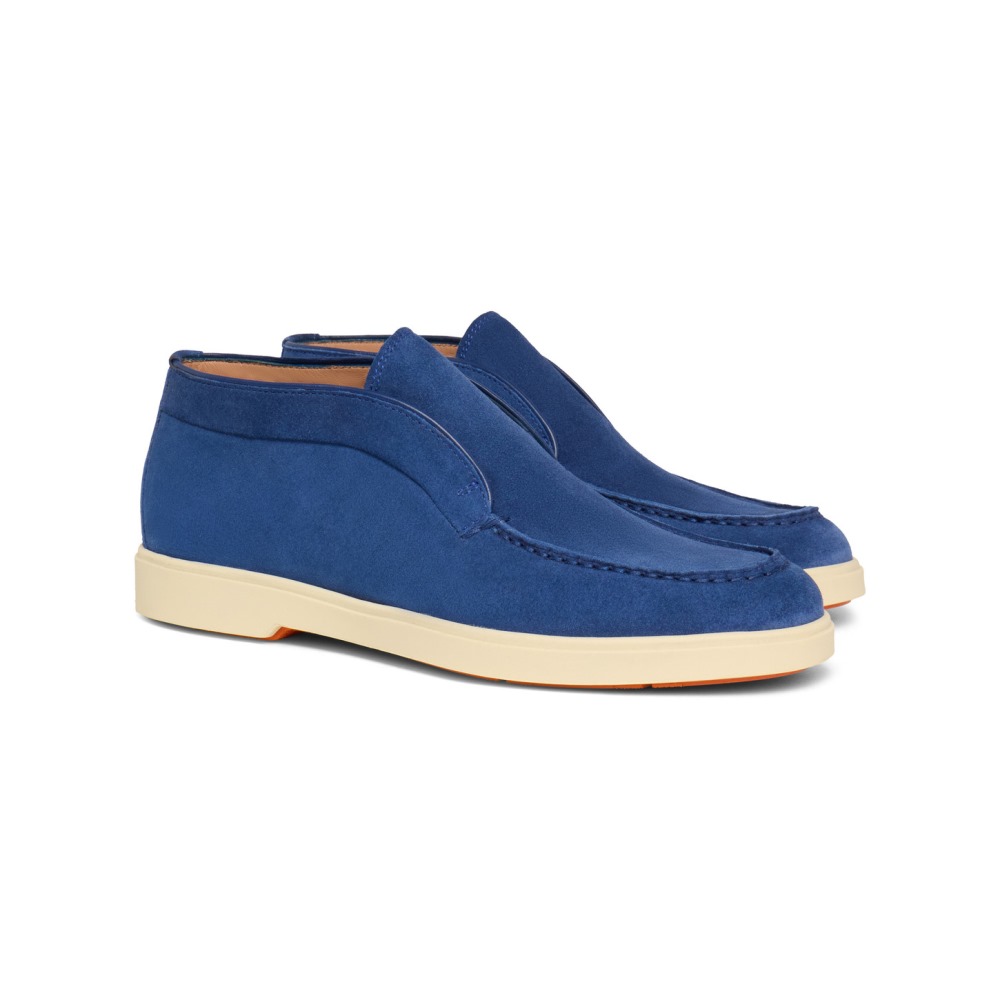 Stivaletto desert da donna in suede blu - Blu