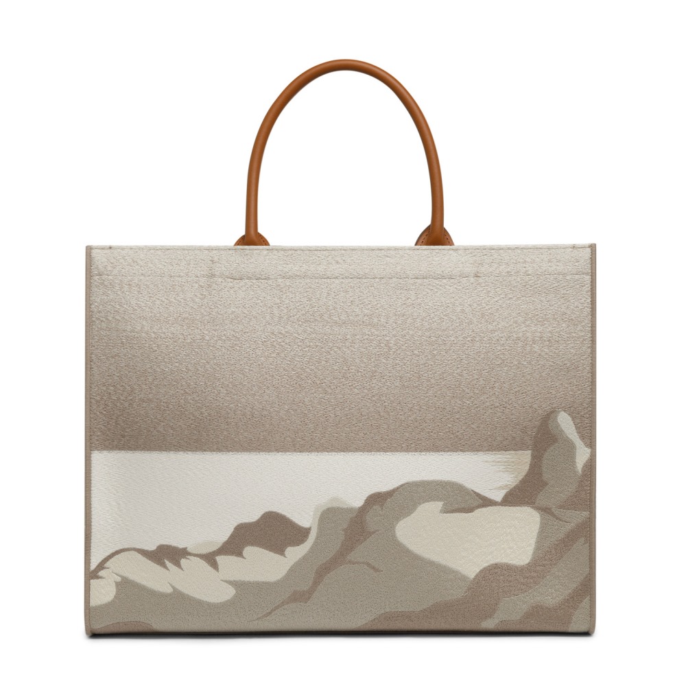 Shopping bag in tessuto beige - Naturale
