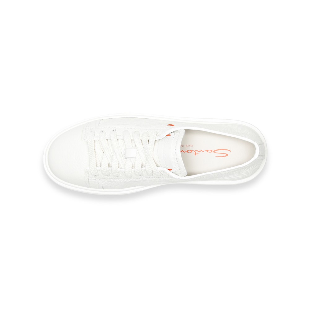 Sneaker da donna in pelle bottalata bianca - Bianco
