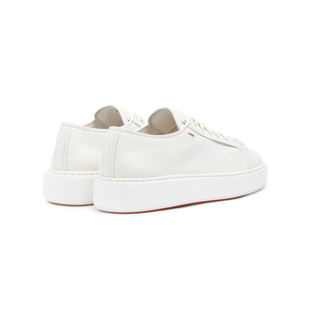 Sneaker da donna in pelle bottalata bianca - Bianco