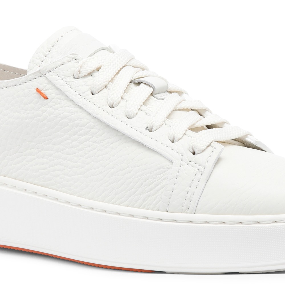 Sneaker da donna in pelle bottalata bianca - Bianco
