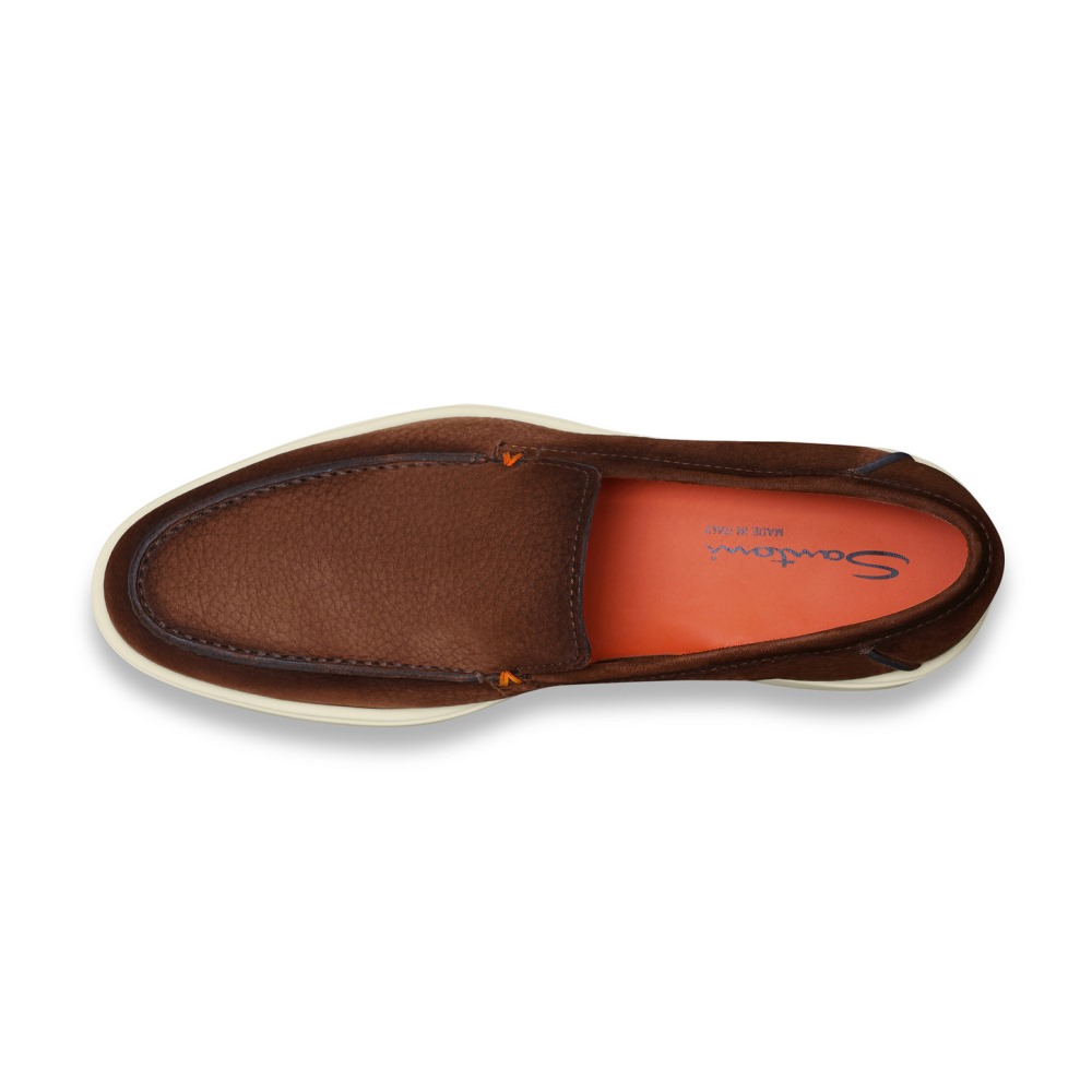 Mocassino da uomo in nabuk marrone - Marrone