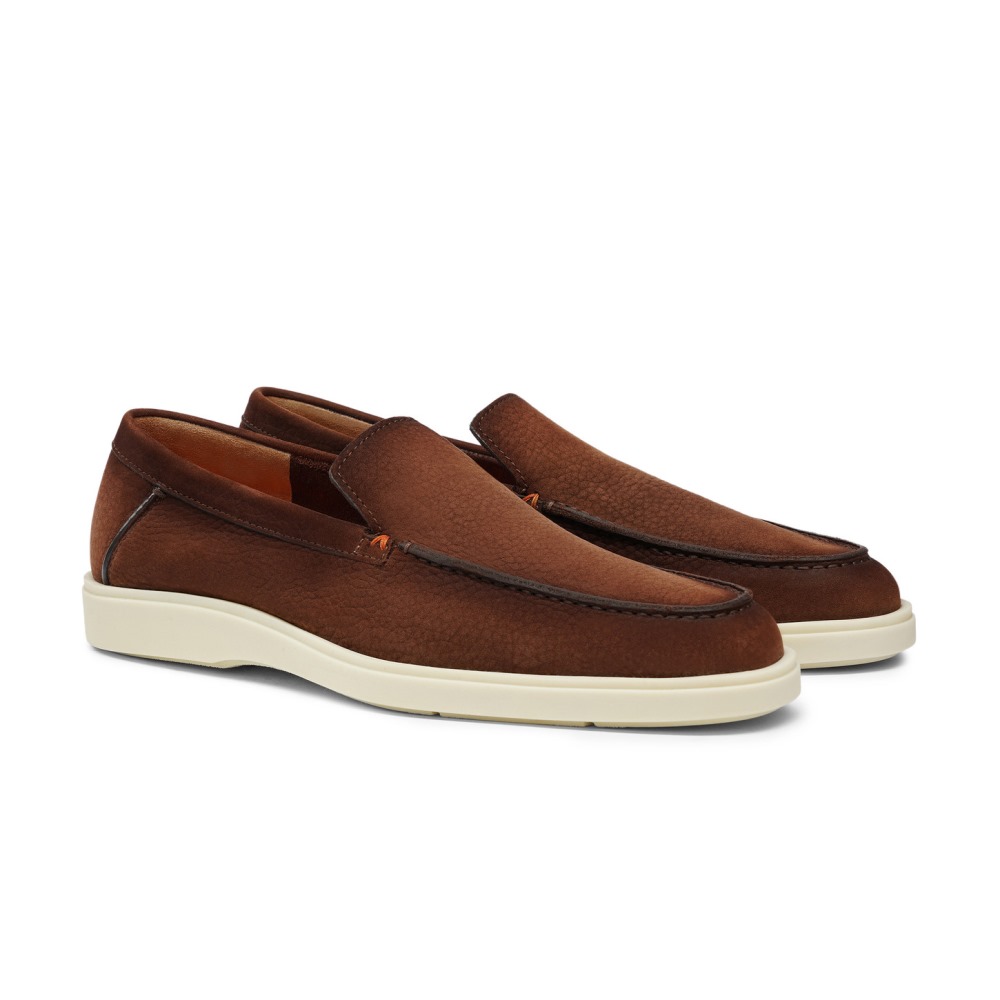 Mocassino da uomo in nabuk marrone - Marrone