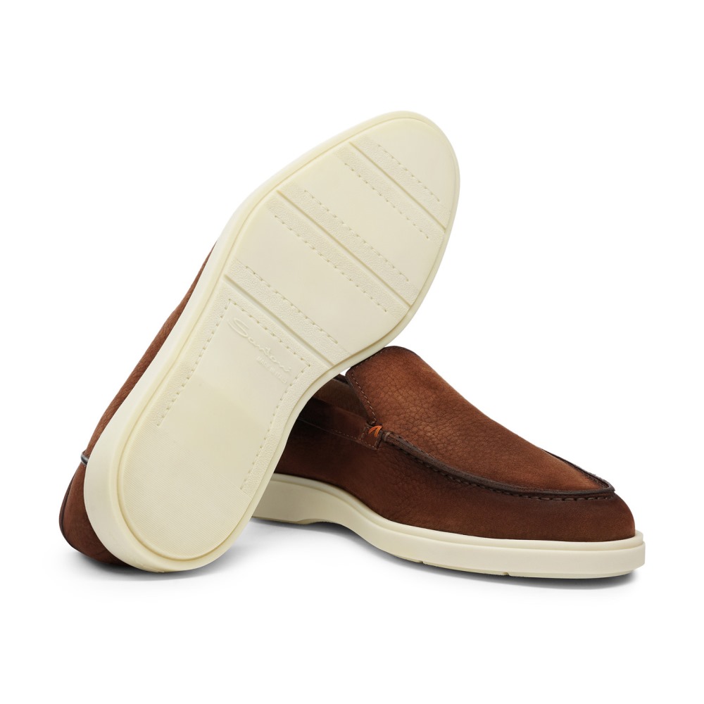Mocassino da uomo in nabuk marrone - Marrone