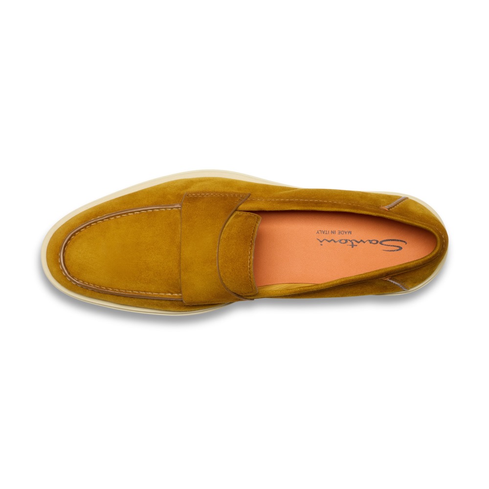 Mocassino penny da uomo in suede giallo - Giallo