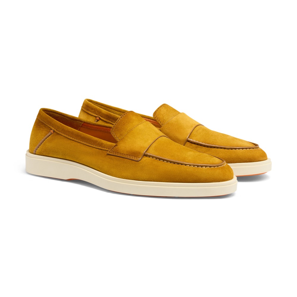 Mocassino penny da uomo in suede giallo - Giallo