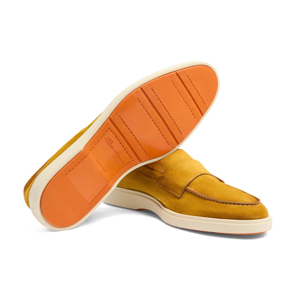 Mocassino penny da uomo in suede giallo - Giallo