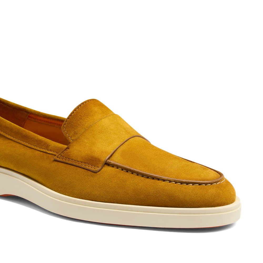 Mocassino penny da uomo in suede giallo - Giallo