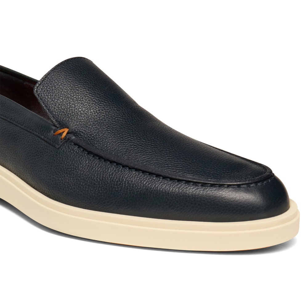 Mocassino da uomo in pelle bottalata blu - Blu